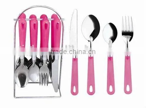 Plastic Handle Cutlery Set Stainless Made in China photo-2