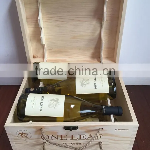 Two Layers of Six Bottles Wooden Boxes photo-2