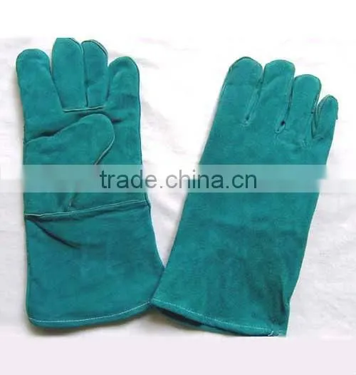 Blue Color Safety Gloves,Cow Split Leather Work Glove,Leather Welding Gloves photo-3