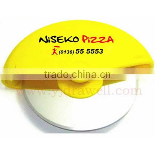10 CM Customized Logo Print Stainless Steel Pizza Cutter photo-2