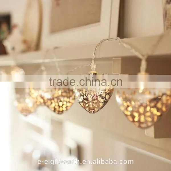 Cheap Oem 12 LED Heart Shape Solar Power Indoor Holiday Light photo-2
