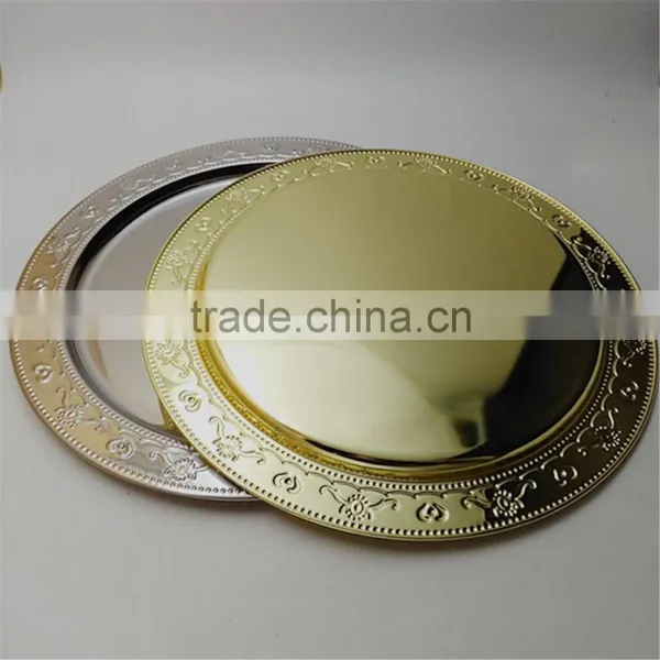 Cheap Wholesale Wedding Gold Silver Beaded Charger Plates photo-6