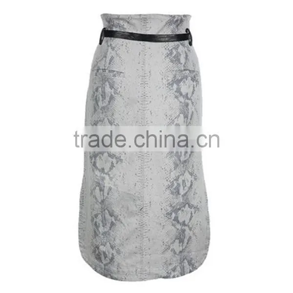 Hot Selling Women New Model Modern Skirt Winter Long A-line Straight Tube Skirt Waist Belt Print Skirt photo-2