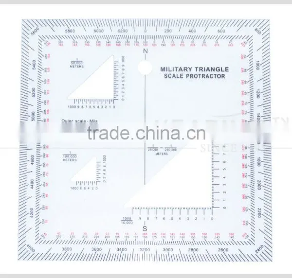 Kearing Chinese Manufacture Military Protractors Transparent Plastic Square Protractor #KMP-2 photo-3