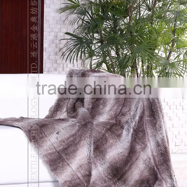 New Style Tip Dyed Faux Fur Blanket Throw Factory Price High Quality Wholesale photo-3