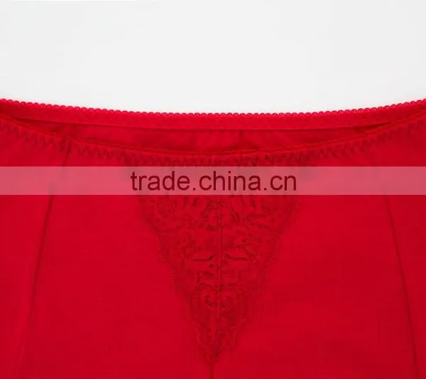 Best Quality Red 95% Cotton 5% Spandex With Lace Custom Sexy Fancy Woman Underwear photo-4