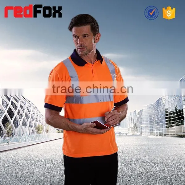 Net Fabric 100% Polyster Safety T-shirt Miner Safety Red T-shirts Polo High Reflective Safety T-shirt photo-3