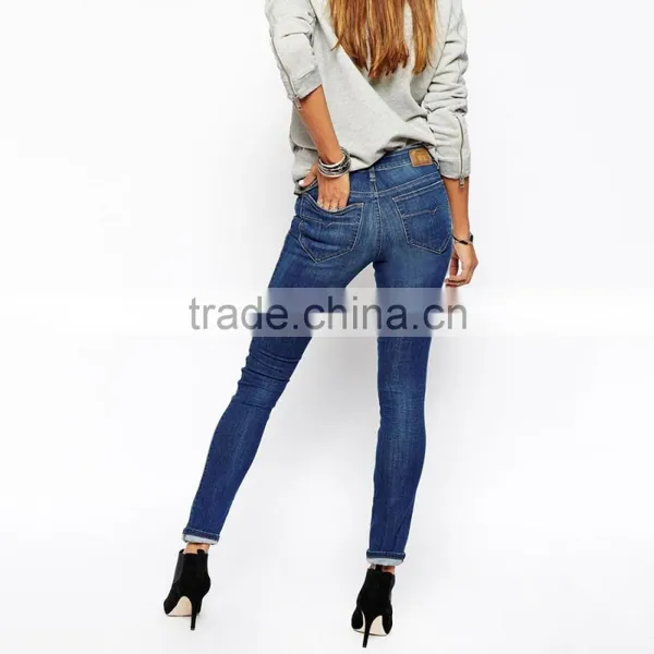 Plain Girls Sexy Tight Jeans Pants Washed With Your Own Design photo-3