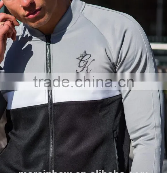 Fashion Style Mens 100% Polyester Baseball Jacket Full Zipper Tracksuit Top Panel Raglan Long Sleeve Hoodie Jacket photo-2