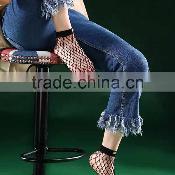 WS-13 Lady Gairs Fishnet Ankle High Socks Lady Mesh Lace Fish Net Short Socks Sanwood Women photo-3