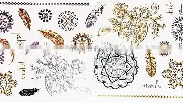 Wholesale Gold and Silver Summer Tattoo Sticker photo-3