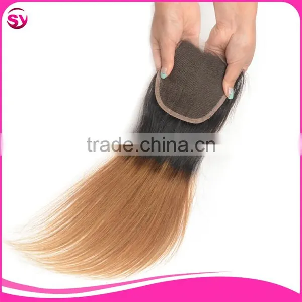 1B/27 Lace Closure Bleached Knots Ombre Blonde Hair Closure Piece, Free Parting Lace Closure Blonde photo-2