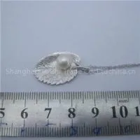 Leaves Freshwater Pearl Silver Pendants Necklace SSN020