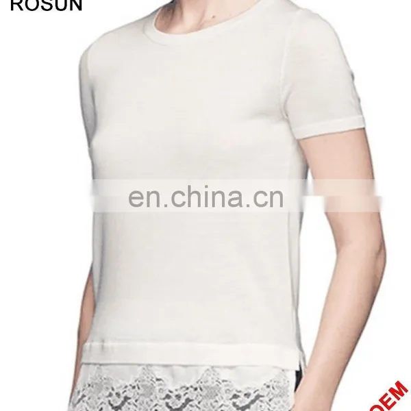 Latest Fancy Girls Pullover Tops as Regular Fit Short Sleeve Woolen Sweater Designs for Children of Knitwear With Lace photo-6
