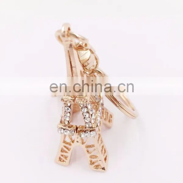 Metal Crystal Iron Tower Keychain Handbag Decoration Fashionable Delicate Gift photo-2