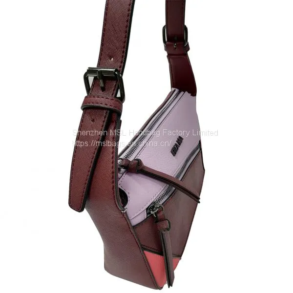 Hot Fashion Small Saffiano Faux Leather Contrast Colorful Handbags Shoulder Top Handle Satchel Bag photo-3