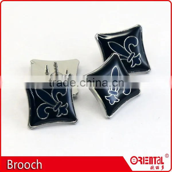 Enamle Square Metal Badge Straight Brooch Pin for Men photo-5