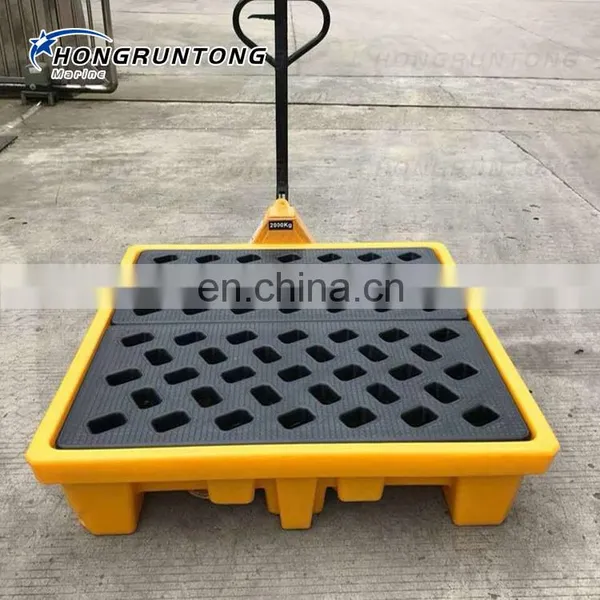 High Density Polyethylene Low Profile 4 Drum Spill Containment Pallet Low Profile With Deck photo-4