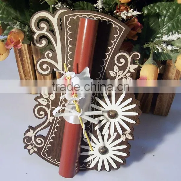 Affortable Price Royal Luxury Unique Scroll Wedding Invitations With Flowers