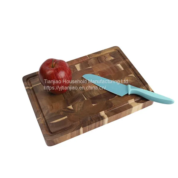 Acacia Wood Mini Cutting Board Rectangle End Grain Butcher Block Wooden Kitchen Chopping Board photo-5