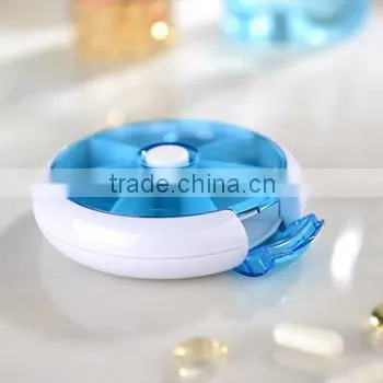 7 Day Round Rotating Press Button Plastic Pill Case/ Plastic Pill Box photo-4