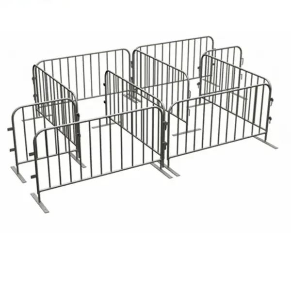 HT-FENCE Temporary Pedestrian Heavy Duty Crowd Control Steel Barricade Crowd Control Barriers Metal Interlocking Barricade