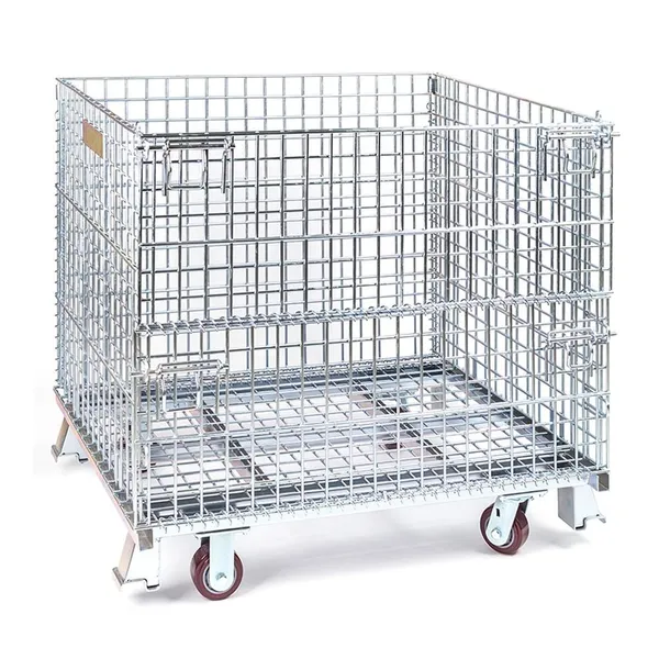 Factory Custom Wire Mesh Storage Cage Metal Heavy Duty Durable Stackable Supermarket Storage Cages Containers photo-3