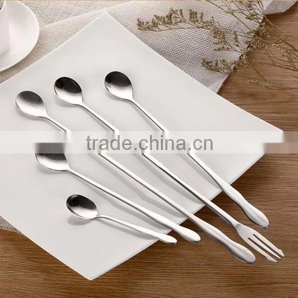 Multi-Purpose Stainless Steel Mixing Spoon For Cream Iced Coffee Spoons and Fork With Different Size