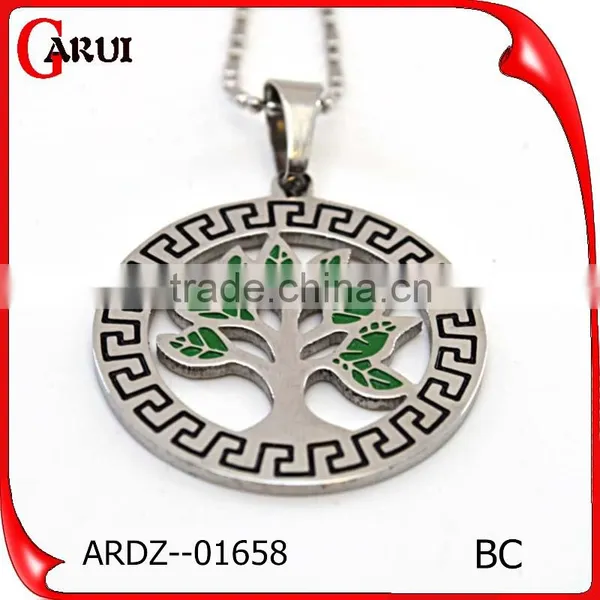 Vacuum Plating Silver Rose Gold Round Shape Wholesale Fashion Jewelry Tree of Life Pendant photo-3