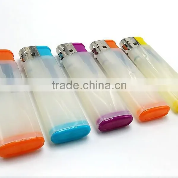 Hot Selling Semi Transparent Colored Plastic Lighter photo-2