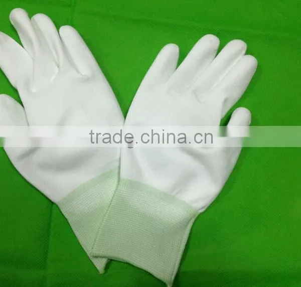 Top Sale White Carbon Fiber ESD PU Palm Fit With Nylon Liner Safety Working Gloves photo-2