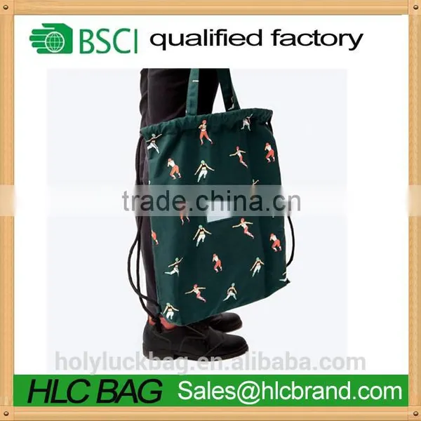 New Fashion Cotton Drawstring Backpack Bag With Handle photo-4