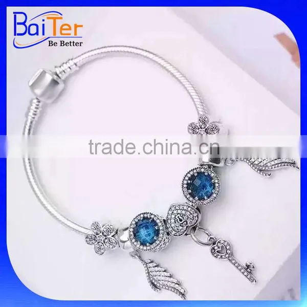 Custom Wholesale Antique European Style Snake Chain 925 Sterling Silver Vintage Bead Charm Bracelet For Women photo-2