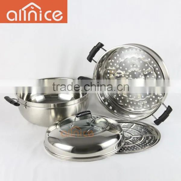 Allnice Steamer Cookware With Insert #SS201 Heavy Gauge Stainless Steel 5 Qt Silver photo-4