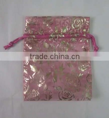 HOT SALE Silk Screen Printing Red Wedding Organza Bag photo-6