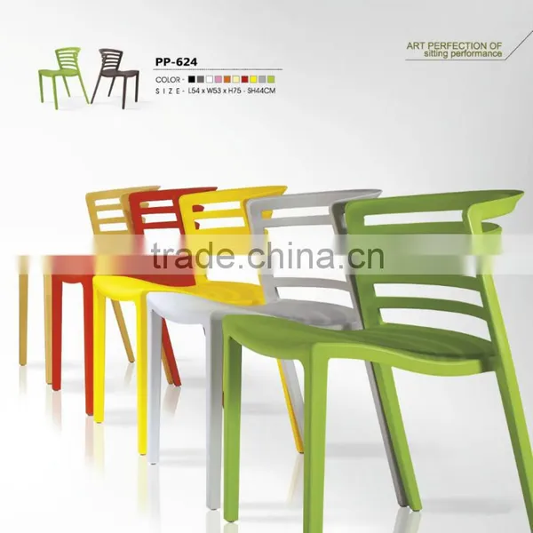 Bright Colors PP Outdoor Chair With Lagre Seat