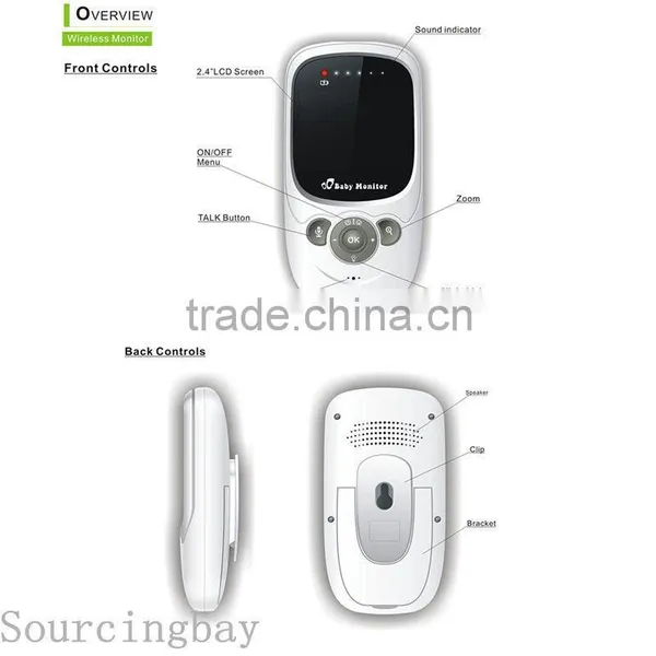 With Infrared Night Vision 3.5" Portable Wireless 2.4 GHz Video Baby Monitor photo-2
