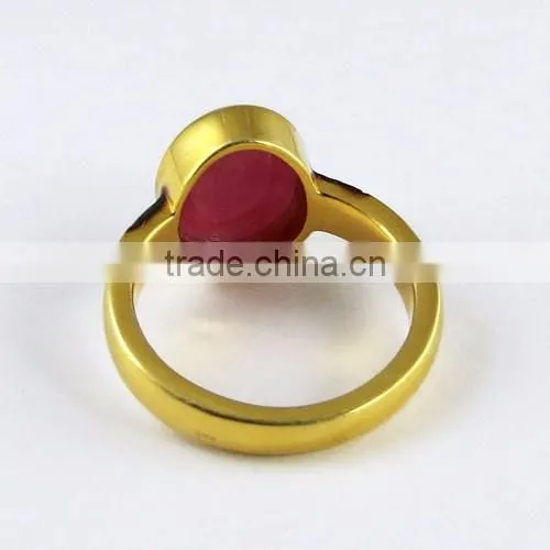 Lavender !! Gold Plated Ruby & CZ 925 Sterling Silver Ring, Wholesale Silver Jewelry, Indian Jewelry Manufacturer photo-5