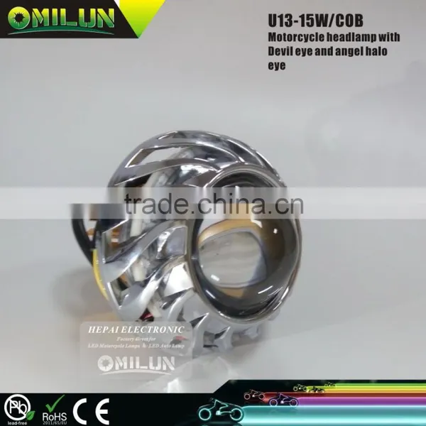 U13 Angel Halo Eye High Power COB LED Projector Lens Motorcycle Headlight photo-3