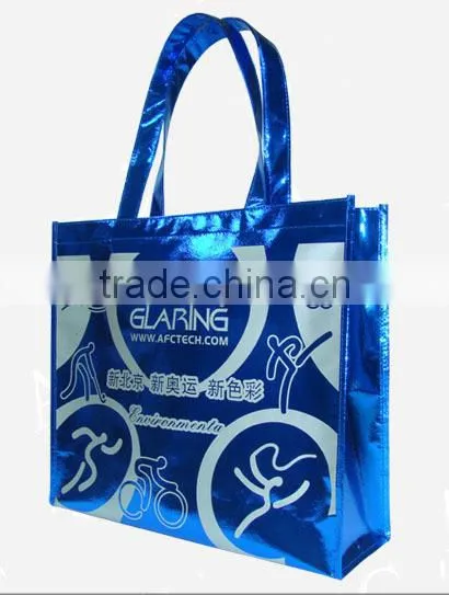 Metallic Foil pp Woven Laminated Tote Bag, pp Woven Coating Tote Bag, pp Woven Handle Tote Bag