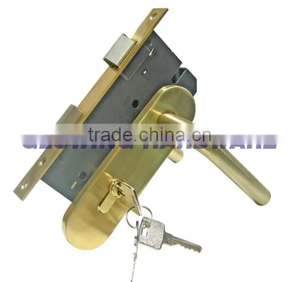 Euro Style Mortise Door Lock and Handle / Double Sided Mortise Door Lock and Handle