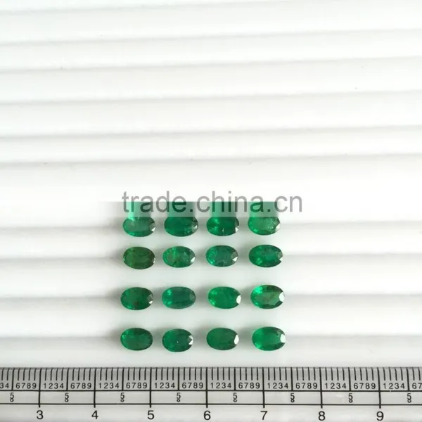Oval Faceted Cut Natural Emerald Zambian Green Loose Gemstones photo-5