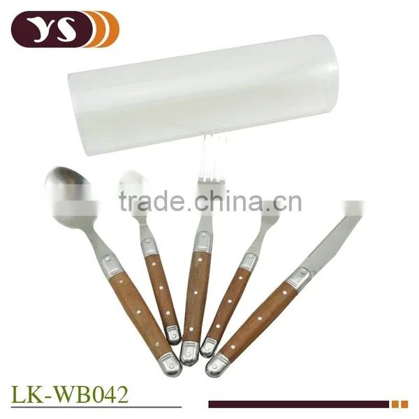 5pcs Laguiole Wooden Handle Flatware Sets photo-2