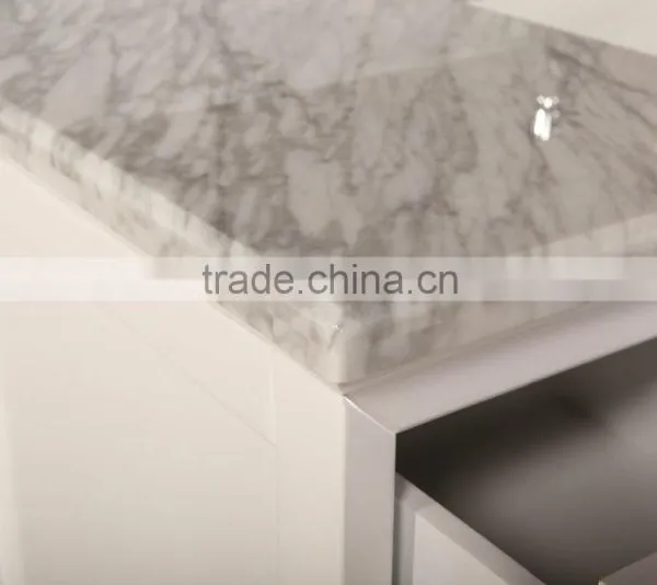 60'' Bathroom Vanity Cabinet With White Carrara Marble Top photo-5
