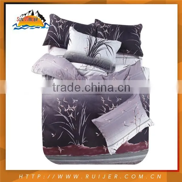 Reactive Printing Floral Design Colorful Quilt Bedspread Set photo-4