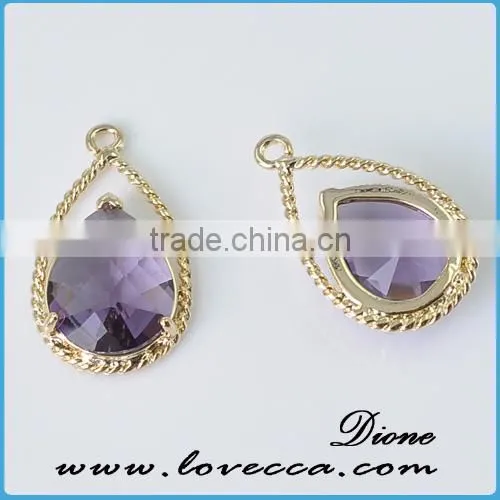 Fashion Gold Silver Plated Carved Framed Glass Pendant Jewelry photo-6
