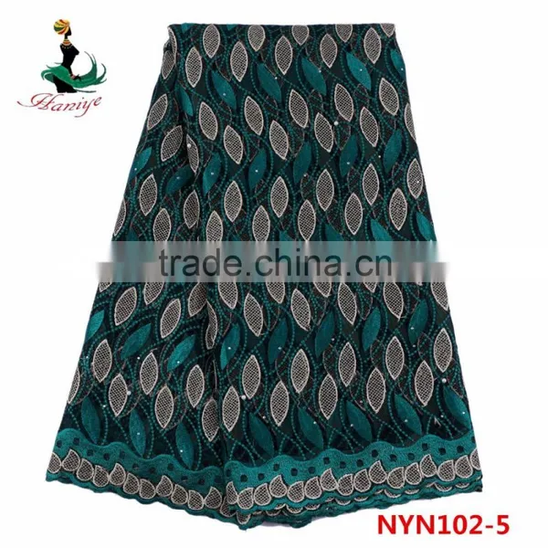 2016 Haniye Wholesale French Net Lace Fabric/Nigeria Lace Fabric for Lady Garment/NYN102 photo-3