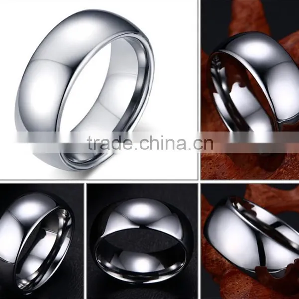 Men Shinny Silver Blank Tungsten Ring photo-3