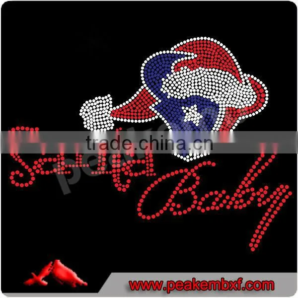 New Arrival Santa Baby Rhinestone Heat Texans Motif Custom Design