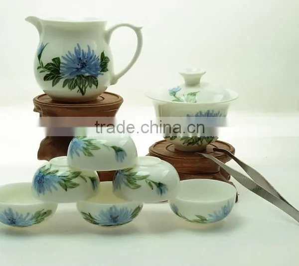 Hand Painted Chrysanthemum Flower Portable Travel Tea Set photo-5